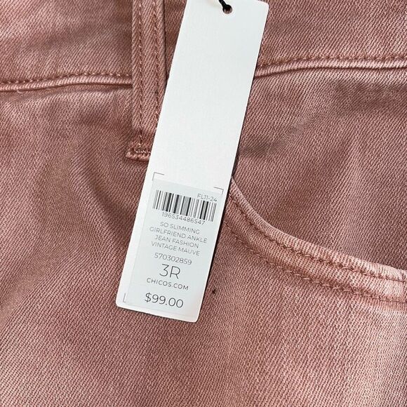 Chico’s So Slimming Girlfriend Ankle Jeans 3R‎ US 16R Vintage Mauve NWT - Picture 6 of 12